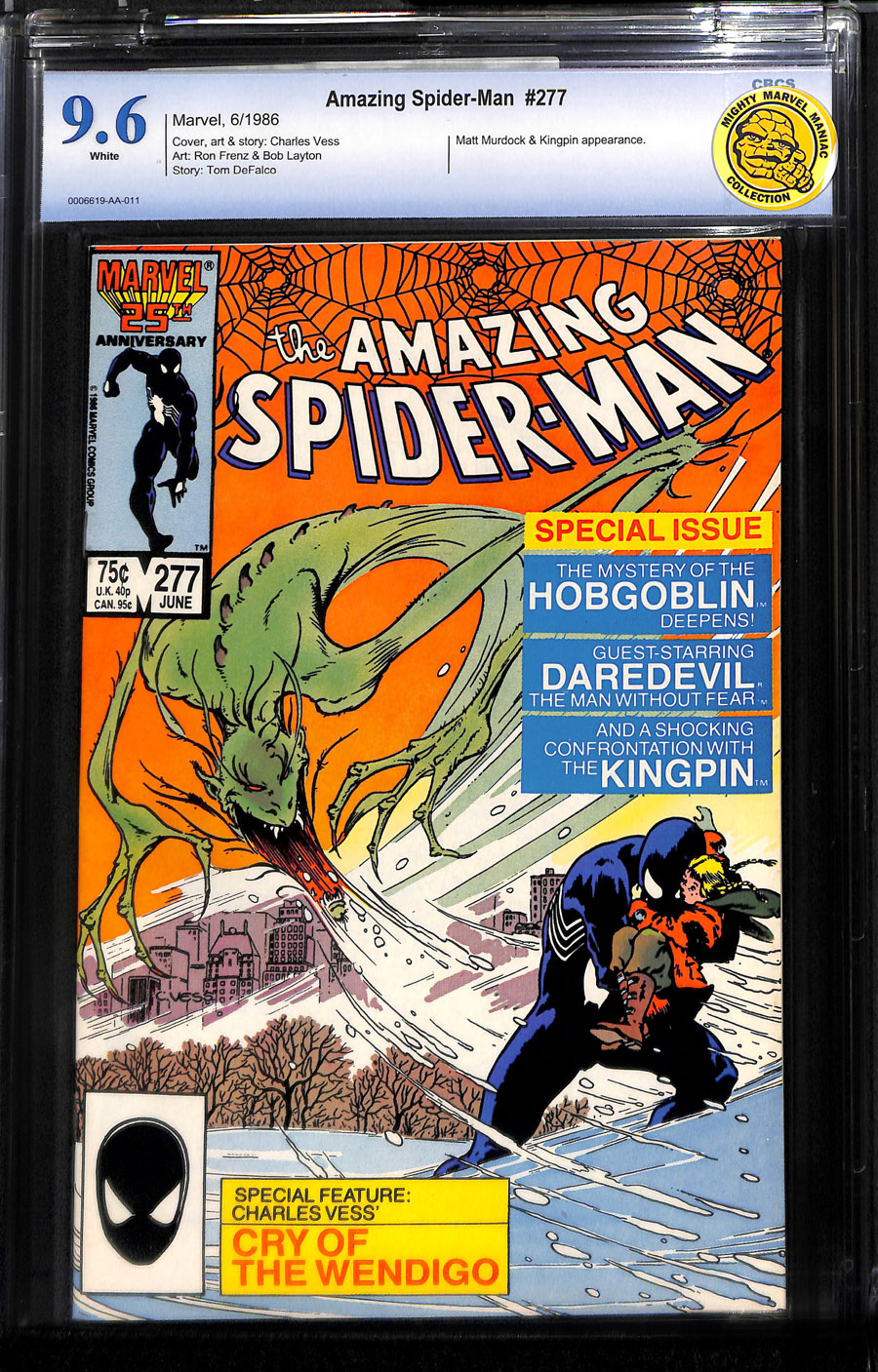 Amazing Spider-Man #277 VF/NM Marvel Comics 1986 Black Costume Cover 