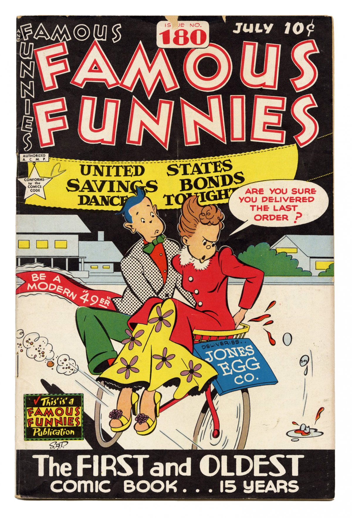 Front cover of FAMOUS FUNNIES #180