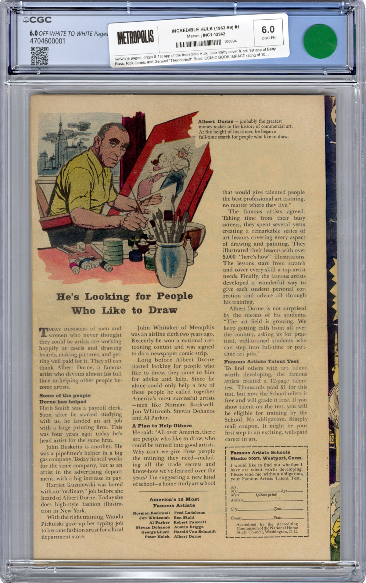 View back cover of GHOST (1954-54) #2