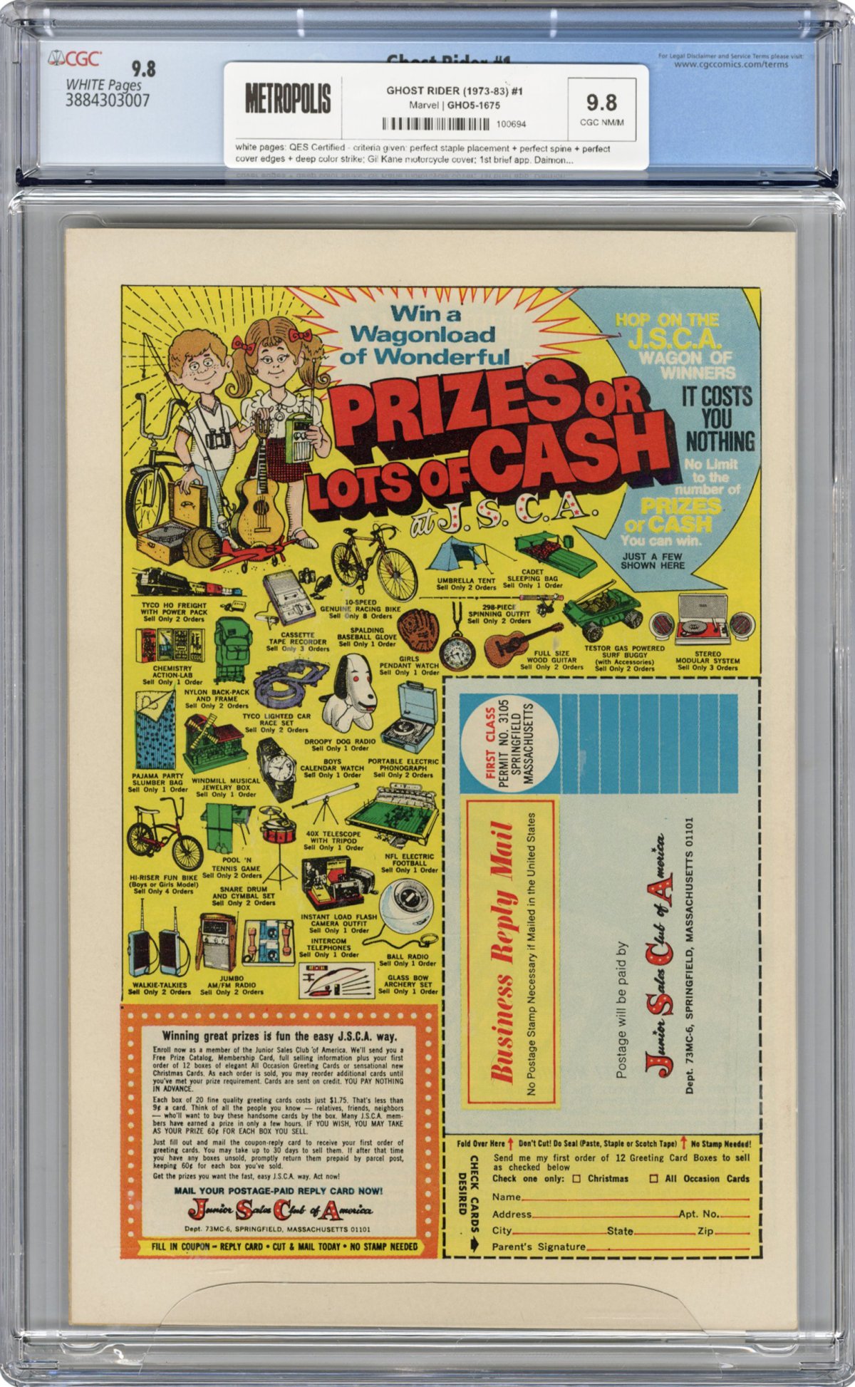 View back cover of GHOST RIDER (1973-83) #1