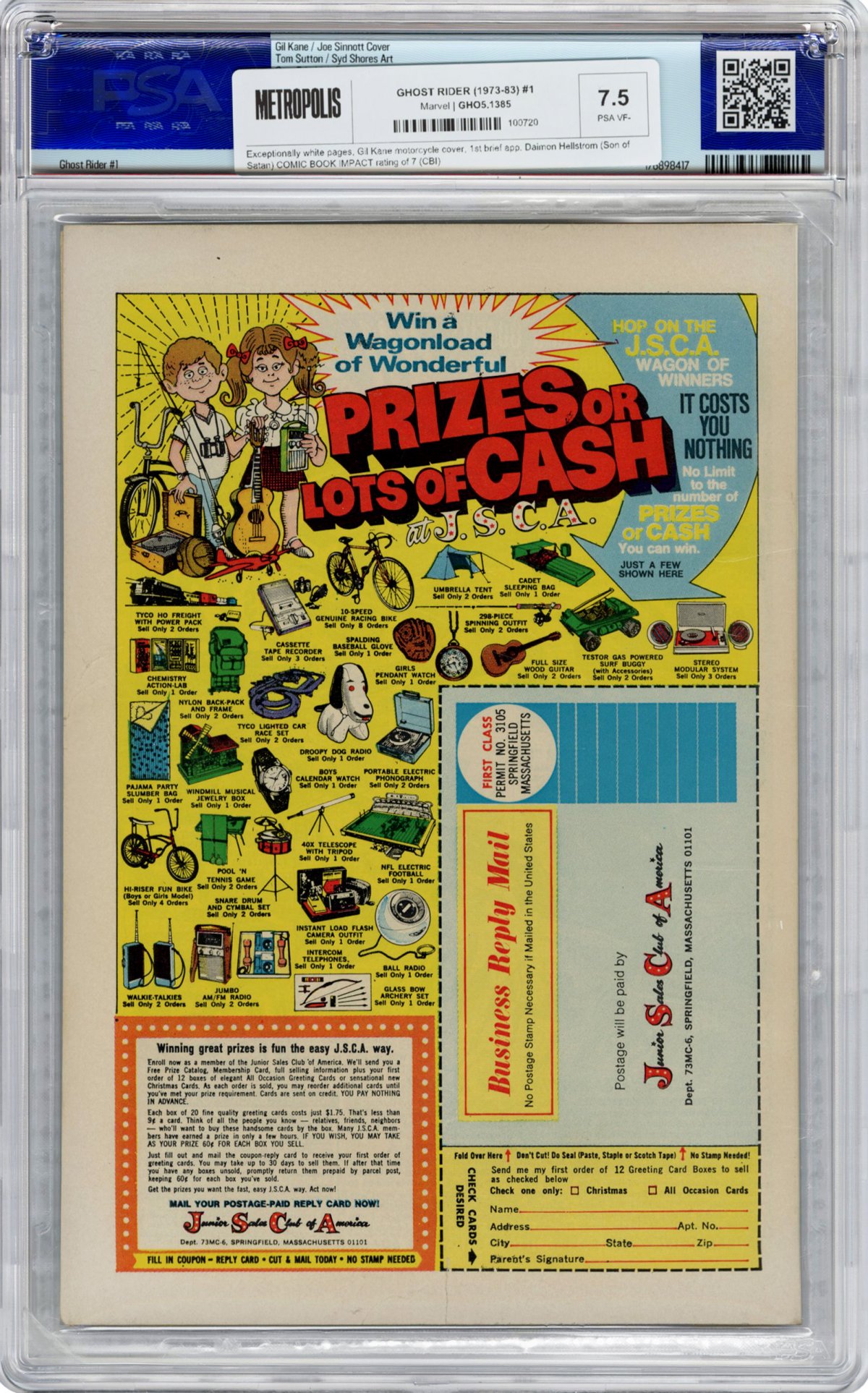 View back cover of GHOST RIDER (1973-83) #1