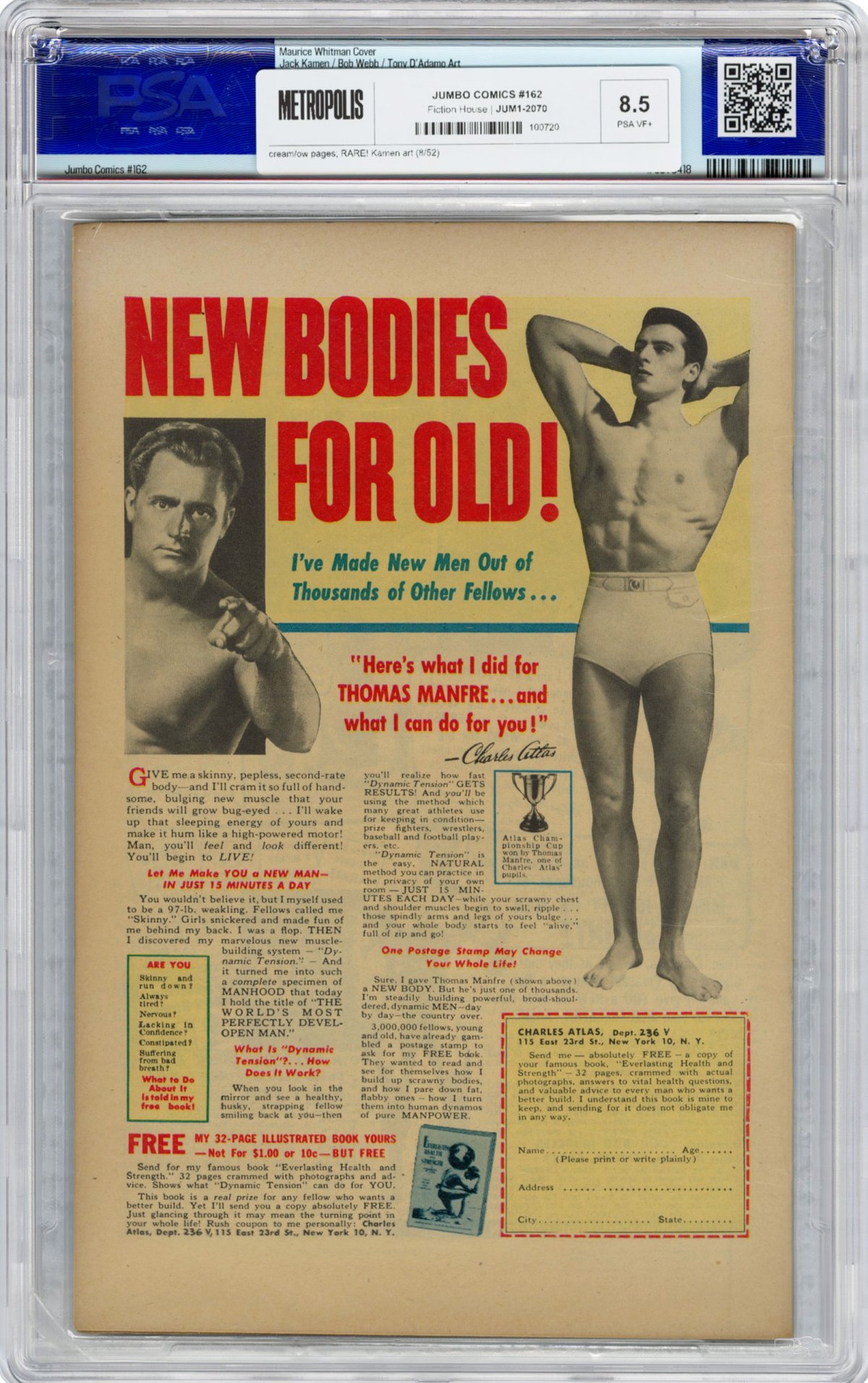 View back cover of JUMBO COMICS #162