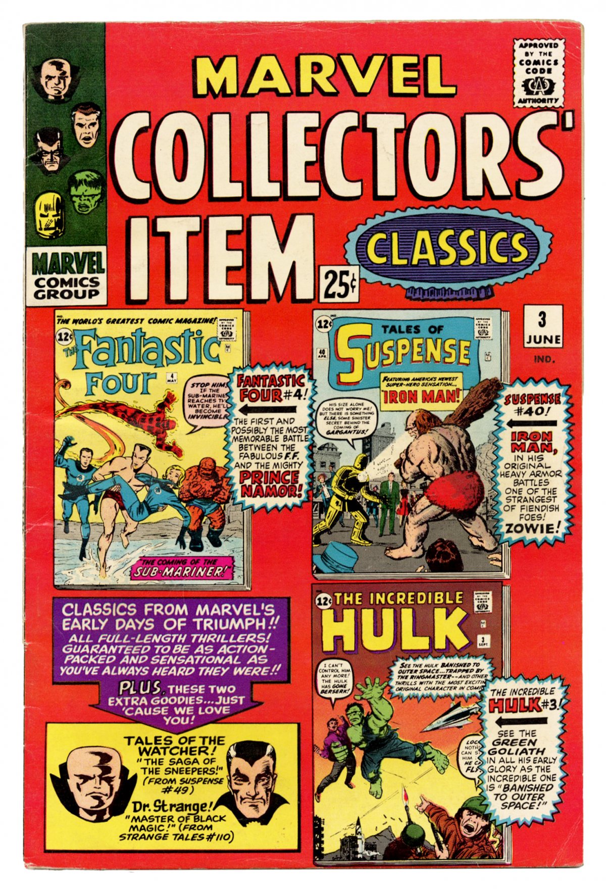 Front cover of MARVEL COLLECTORS' ITEM CLASSICS (1965-69) #3