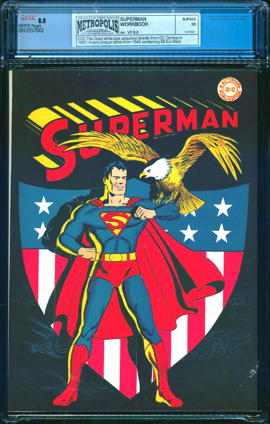 Metropolis comics and collectibles superman workbook nn cgc vf 8 0