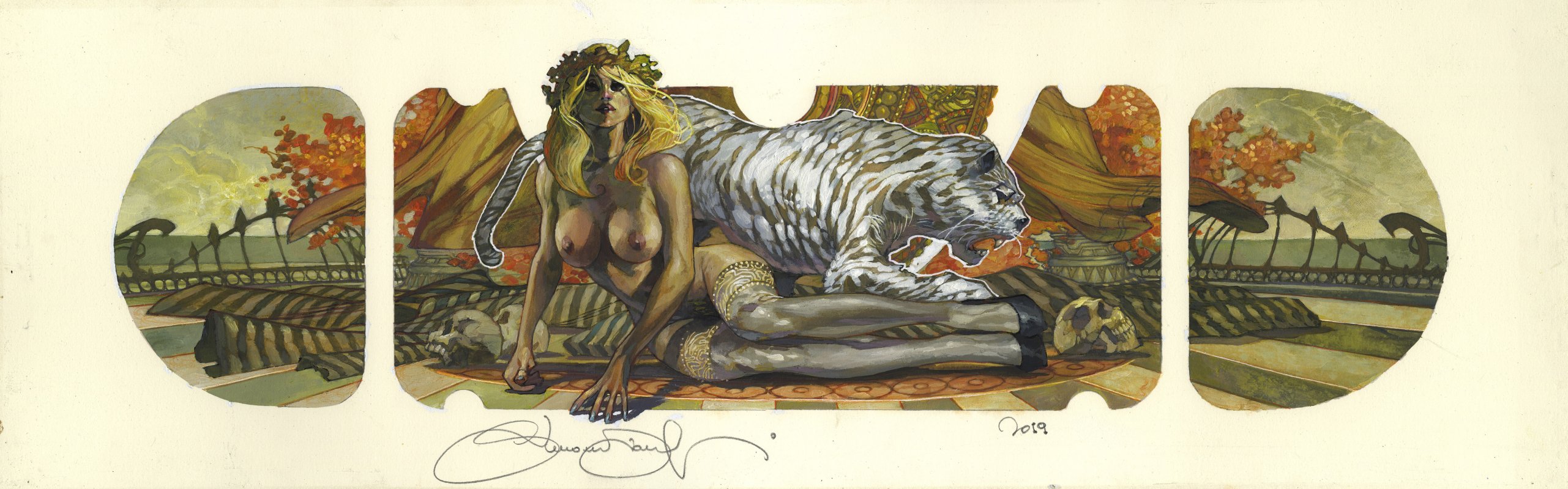 Lawrence E Illustration HARPER MATURE* Humorama Original ART Black and White